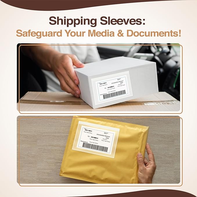 7x10 Shipping Label Sleeves 300 Pack- Strong Adhesive Back - Image 6