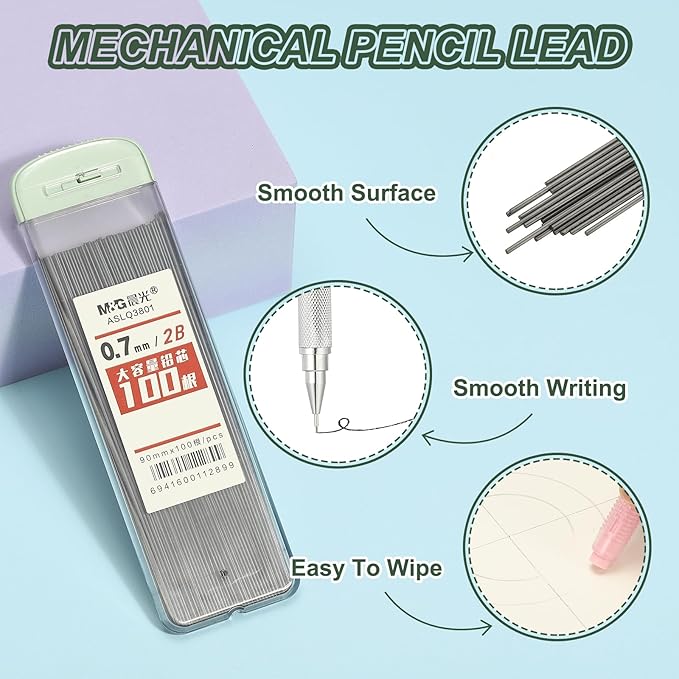 PATIKIL 600Pcs 2B Mechanical Pencil Lead, 0.7mm Black Lead Refill Break - Image 3