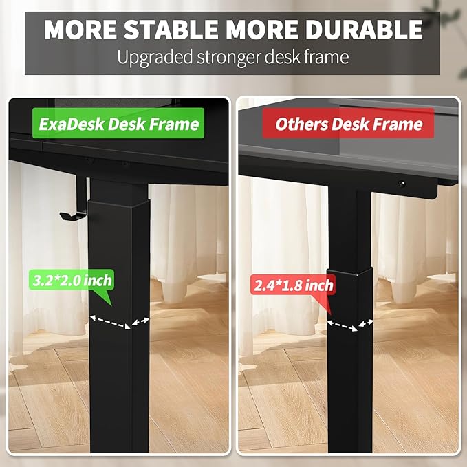 ExaDesk Electric Standing Widened Desk 63 * 30 Inches Adjustable Height - Image 5