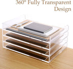 SANRUI Stackable Paper Tray, Acrylic File Organizer, Paper Tray Organizer - Image 9