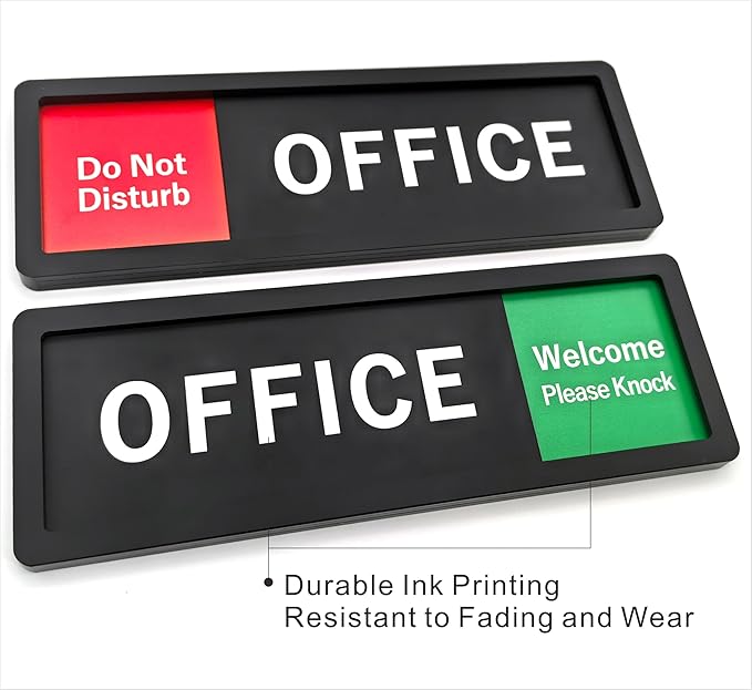 Office Sign – Do Not Disturb/Knock Welcome Slide Switch Sign, Premium Durable - Image 3
