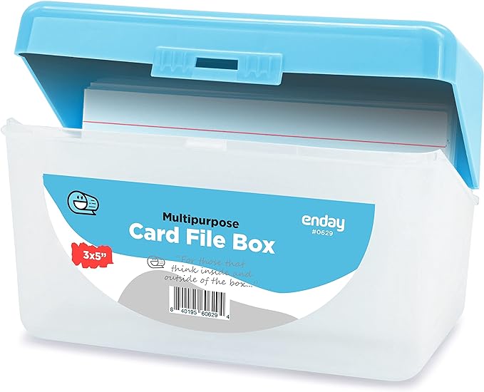 Enday Index Card Holder Blue, 3x5 Note Flash Card Organizer Case, Index Card by ENDAY