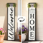 Double-sided Welcome to Our Home Wooden Sign Stand - Image 2