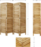 Room Dividers and Folding Privacy Screens, Wood Louvered Separators Divider Wall - Image 7