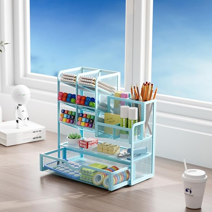 Marbrasse Mesh Pen Holder for Desk, Desk Organizers and Accessories for Office - Image 5