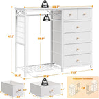 EnHomee 49.2" W White Dresser for Bedroom - Image 2