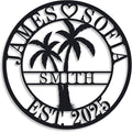 Personalized Metal Palm Tree Sign, Custom Signs Outdoor Palm Tree, Personalized by ENFODREAM
