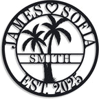 Personalized Metal Palm Tree Sign, Custom Signs Outdoor Palm Tree, Personalized by ENFODREAM