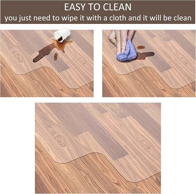 Office Chair Mat for Hardwood Floor, 48”x 36” Clear Floor Protector Mat for - Image 5