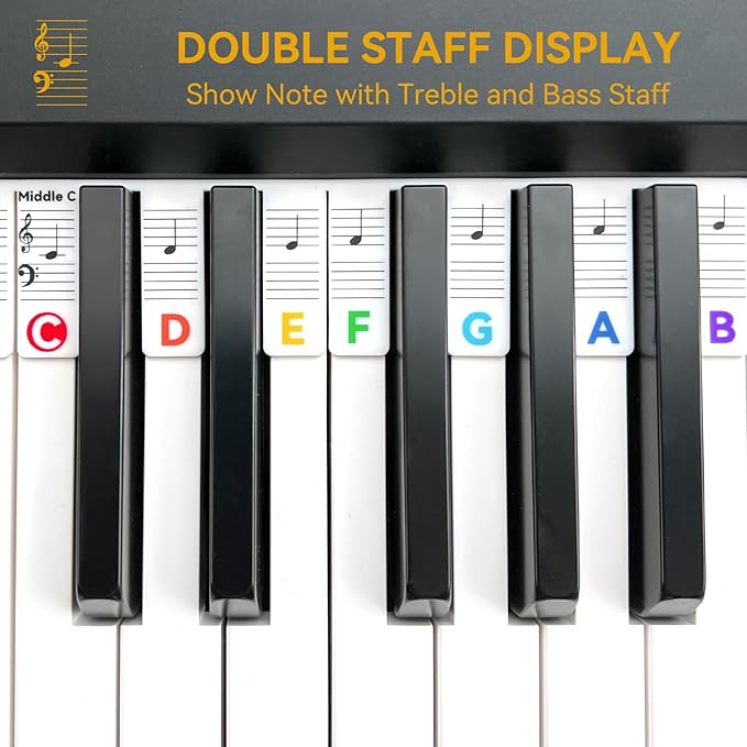 BEATBIT Piano Notes Guide for Beginner, Removable Piano Keyboard Note Labels - Image 5