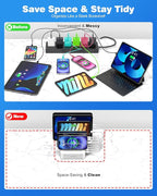 MSTJRY Charging Station for Multiple Devices : 6 Port USB Charger Stations - Image 5