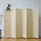 Furnnylane 6 Panel Bamboo Room Divider and Folding Panel Screen, Bamboo Panel - Image 2