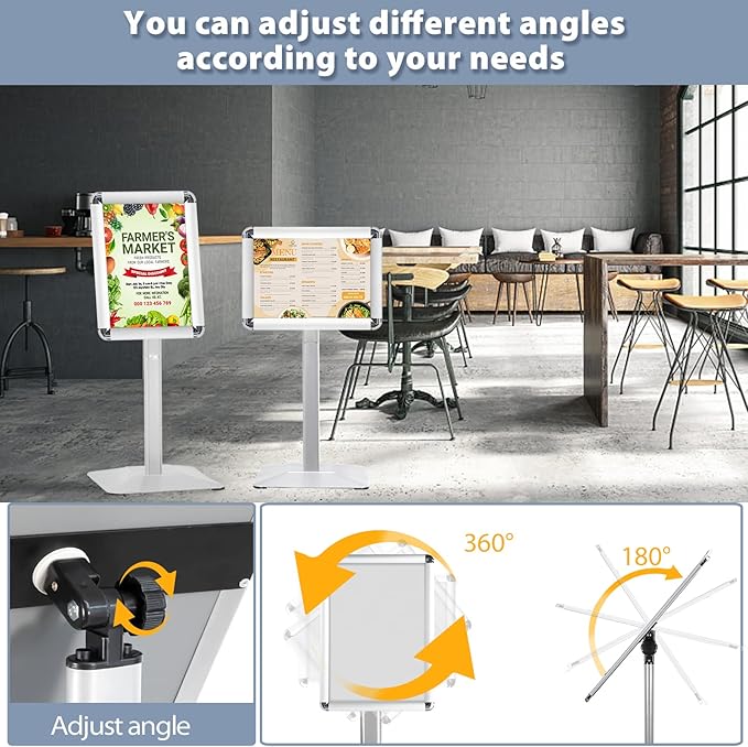 Sign Holder Stand, Heavy-Duty 8.5x11 Inch Aluminum Floor Stand - Image 5