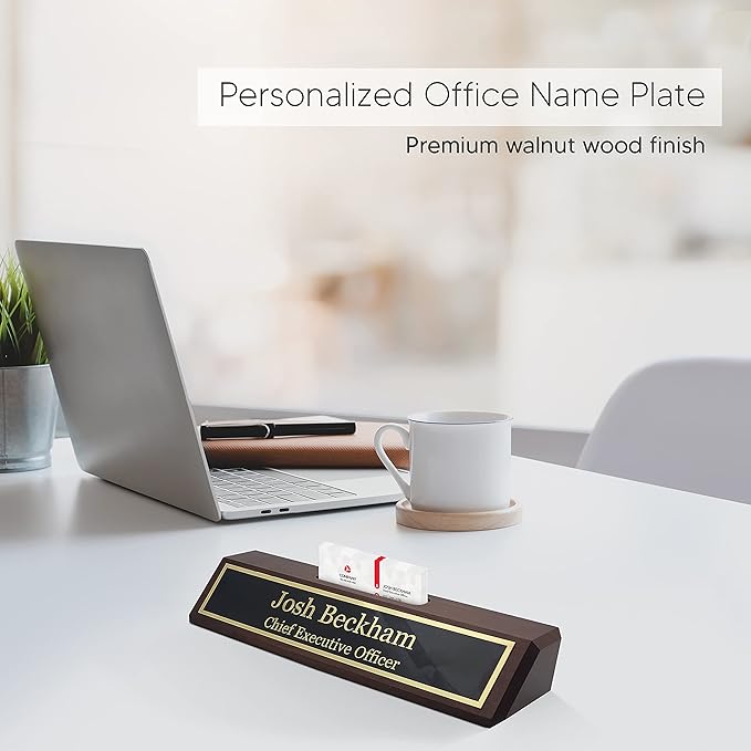 Business Wood Name Plate for Desk | Custom Desk Name Plate Personalized Gift - Image 4