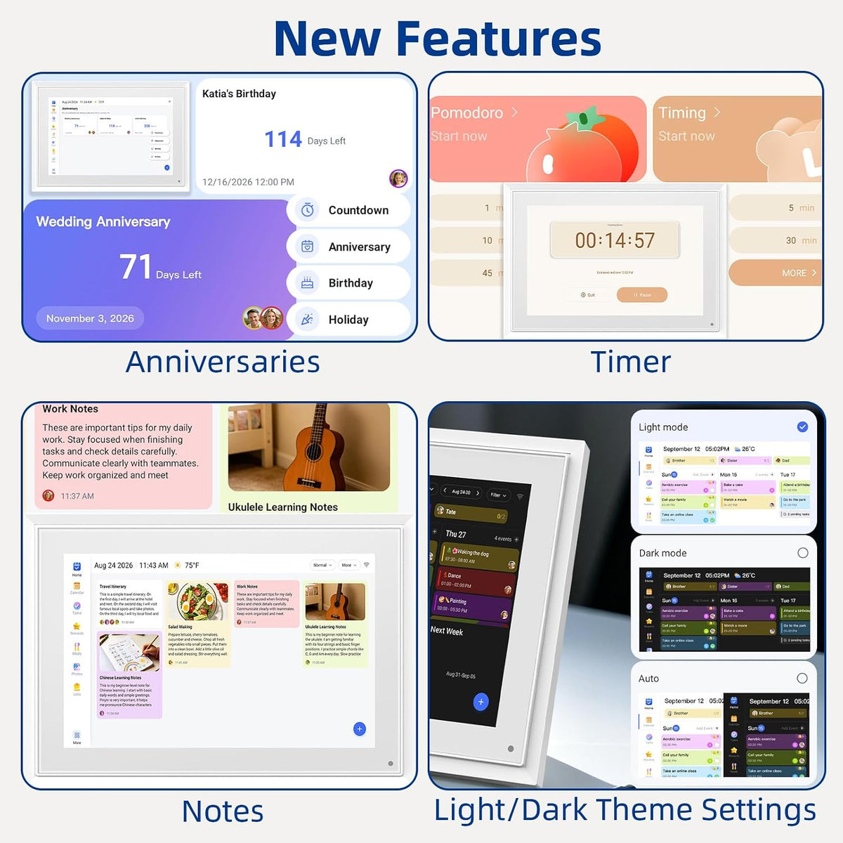 10.1" Digital Calendar – Chore Rewards, Meal Planner & Photo Frame