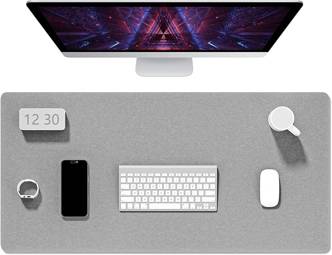 Auhoahsil Felt Desk Mat, Minimalist Large Mouse Pad XXL 35.5 x 15.7 in by Auhoahsil