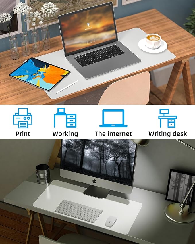 Pu Leather Desk Protector, Mouse Pad, Laptop Mat, Non-Slip Blotter, Waterproof - Image 7