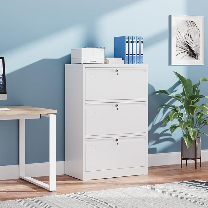 SUXXAN 3 Drawer File Cabinet, Lateral Filing Cabinet - Image 2