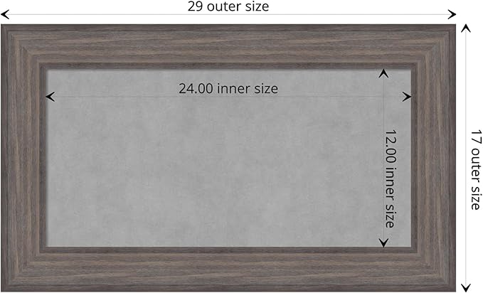 Amanti Art Grey Framed Magnetic Board 17x29 Small Vision Board - Image 4