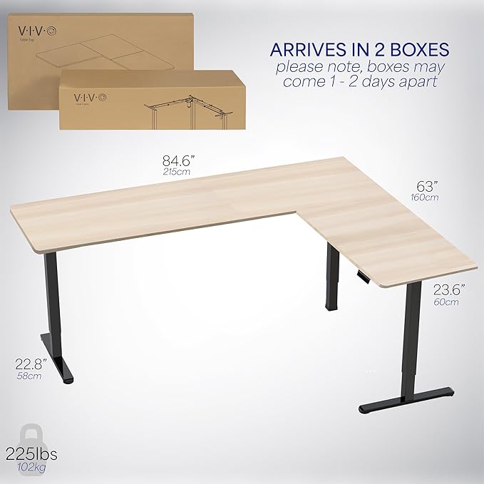 VIVO Electric Corner 84 x 63 inch L-Shaped Standing Desk, Memory Height - Image 6