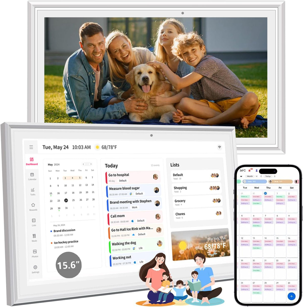 15.6 Inch Touchscreen Family Digital Calendar