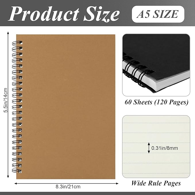 Leelosp 12 Pack Small Spiral Notebook A5 Lined College Ruled Spiral Journal - Image 3