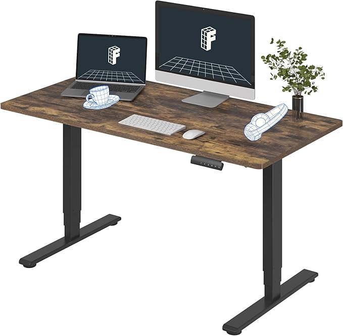 FLEXISPOT E6 3-Stage Dual Motor Electric Standing Desk 55 x 28 Sit Stand Up Desk by FlexiSpot