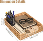 Set of 2 Water Hyacinth Letter Tray - Image 2