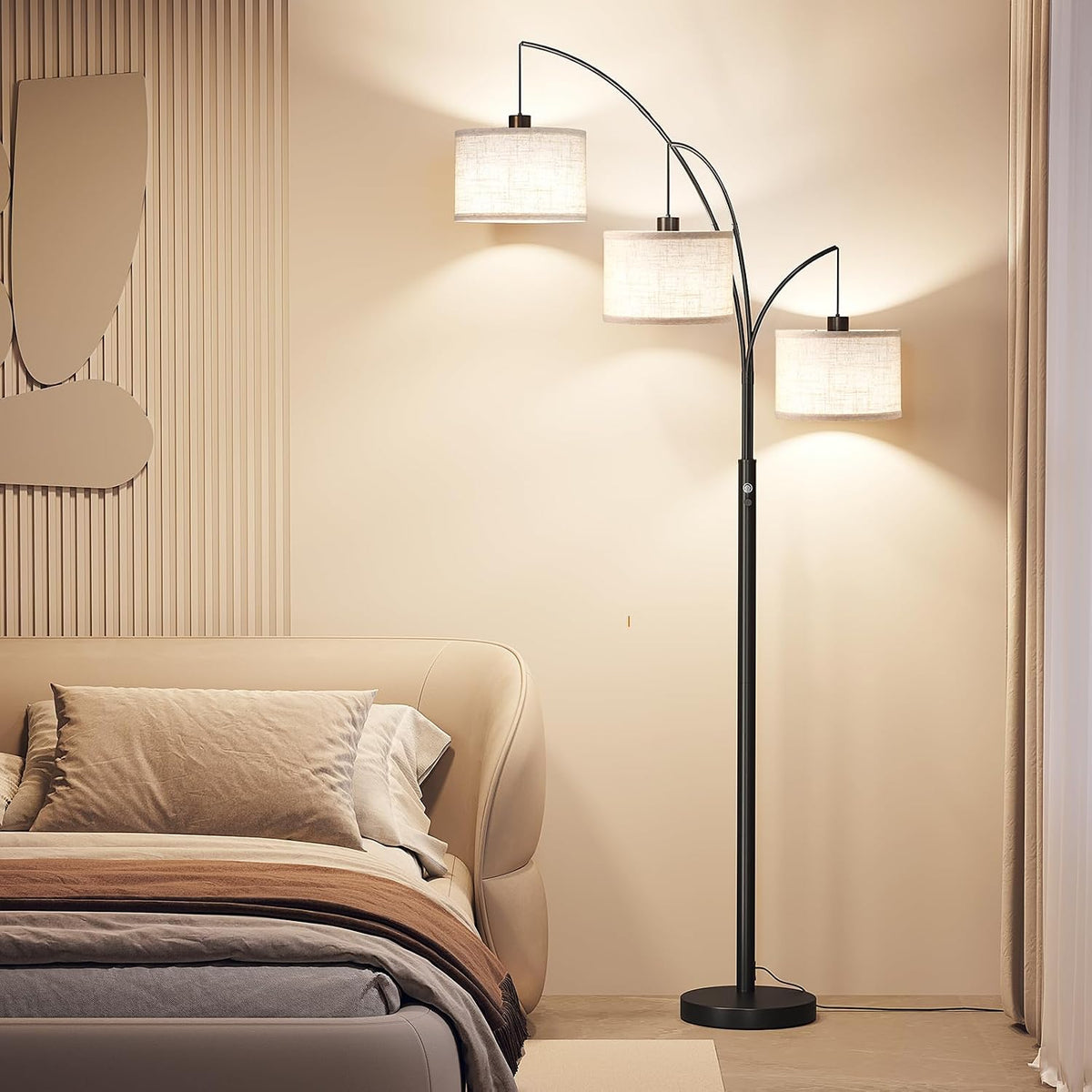SUNMORY 3 Lights Floor Lamp for Living Room, 78" Tall Standing Lamp with...
