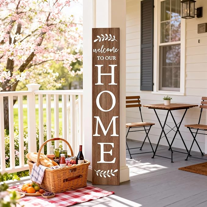 Welcome Sign for Front Porch, Farmhouse Vertical Outdoor Porch Decorations for - Image 8