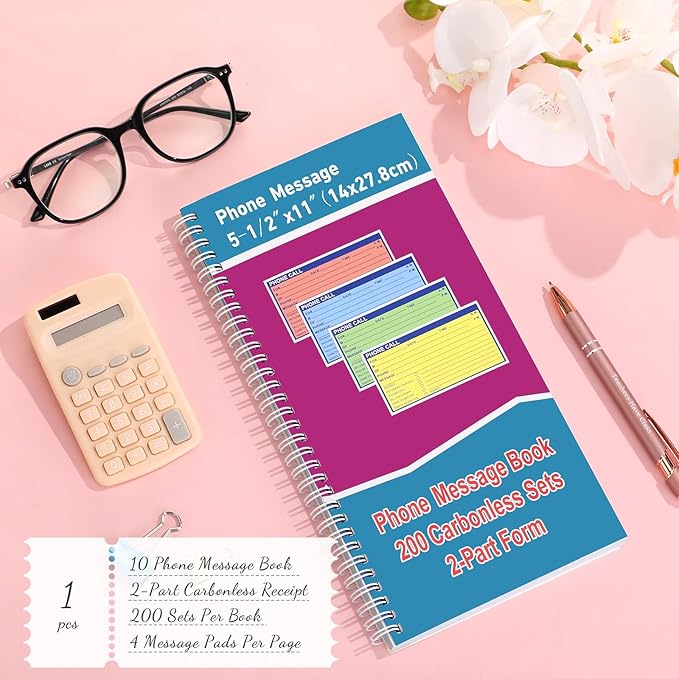 Sinmoe 1 Pcs Spiral Bound Phone Message Book - Image 7