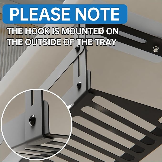 PAVSTINE Under Desk Cable Management Tray, 17 in Metal Cable Tray Basket - Image 5