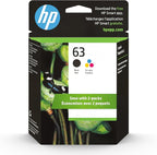 HP 63 Black, Tri-Color Ink Cartridge Printers, Works by HP
