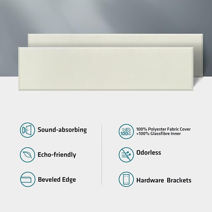 2 Pack 2" Thick Acoustic Panels, 47.24" X 11.81" Fiberglass Wall Panel - Image 5