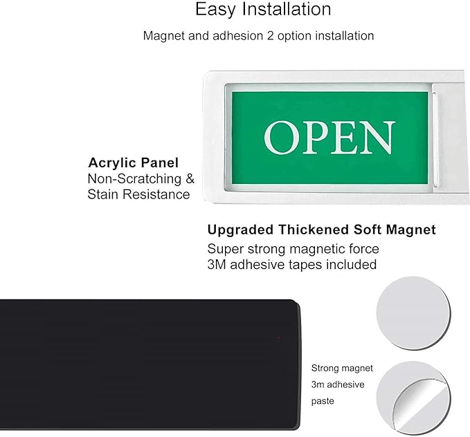 Open Closed Sign for Business Door, Open Signs privacy Slide Door Sign - Image 3