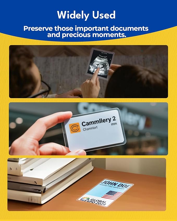 Uinkit 10Mil Self-Sealing Laminating Pouches Business Card Size, - Image 9
