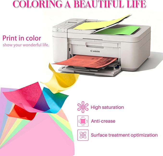 MAGECUBIKU Colored Copy paper 8.5X11 Inches, 140 Sheets 20 lb/80GSM 7 Colors - Image 6