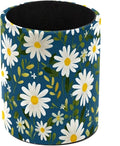 Leather Pen Holder for Desk Small Daisies Leaf Pencil Cup Desktop Organizer by Unknown