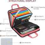 SEEKIND PU Leather Accordion File Organizer - Image 2