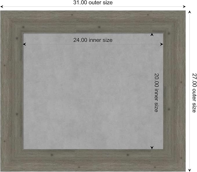 Amanti Art Grey Framed Magnetic Board 27x31 Medium Vision Board - Image 4
