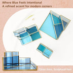 Gold & Blue Glass Desk Organizer - Image 6