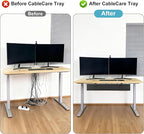 Oxford Cloth Under Desk Cable Management Tray, No-Drill 48" Desk Cable - Image 7