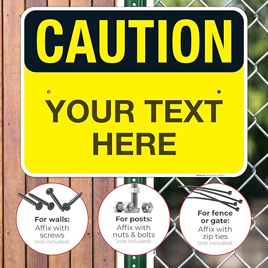 Custom Caution Sign, OSHA Sign, 18x24 Inches, Rust Free .063 Aluminum, Fade - Image 4