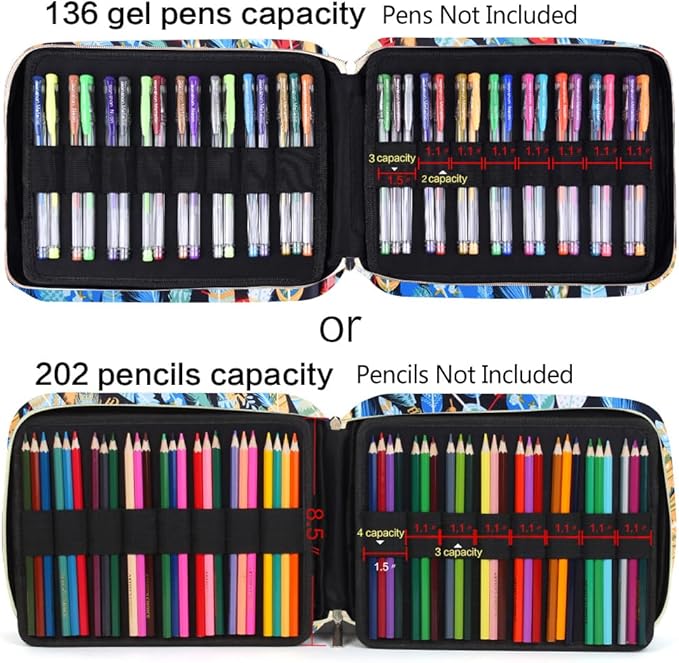qianshan Pencil Case Holder Slot - Holds 202 Colored Pencils or 136 Gel Pens - Image 5