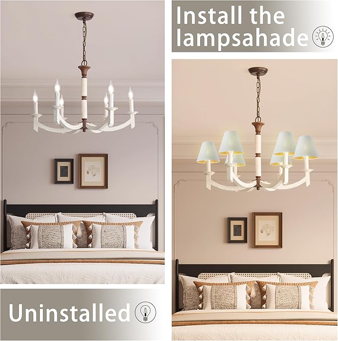 TAaMTYH small lamp shade chandelier shades set of 6，Fabric Lampshade - Image 8