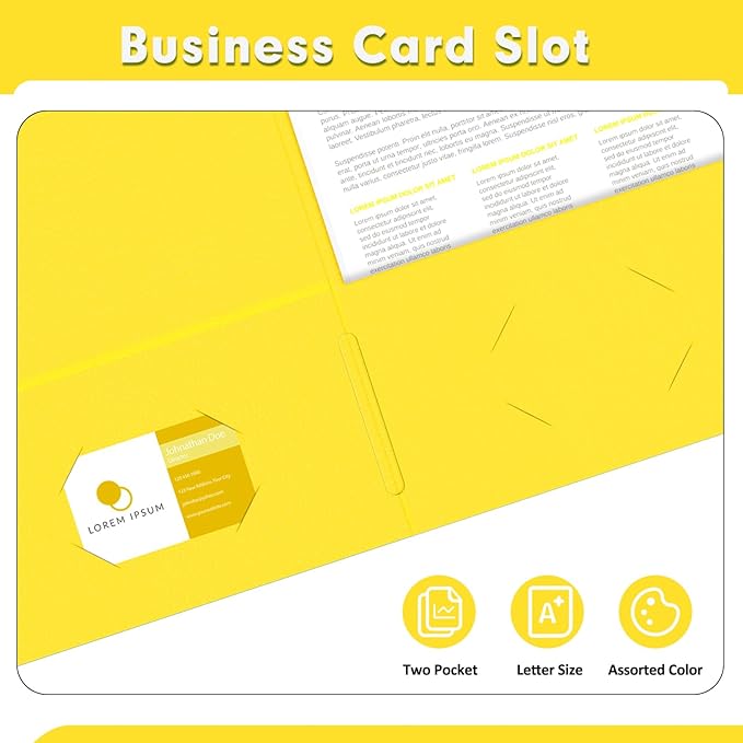 Two Pocket Folders, PANDRI 30 Pack 2 Pocket Folders, Letter Size Paper File - Image 5