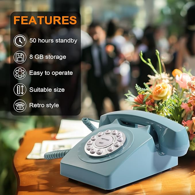 Rotkfst Guest Book Audio Wedding Phone, Record Voice Messages, Retro Guest Book - Image 3