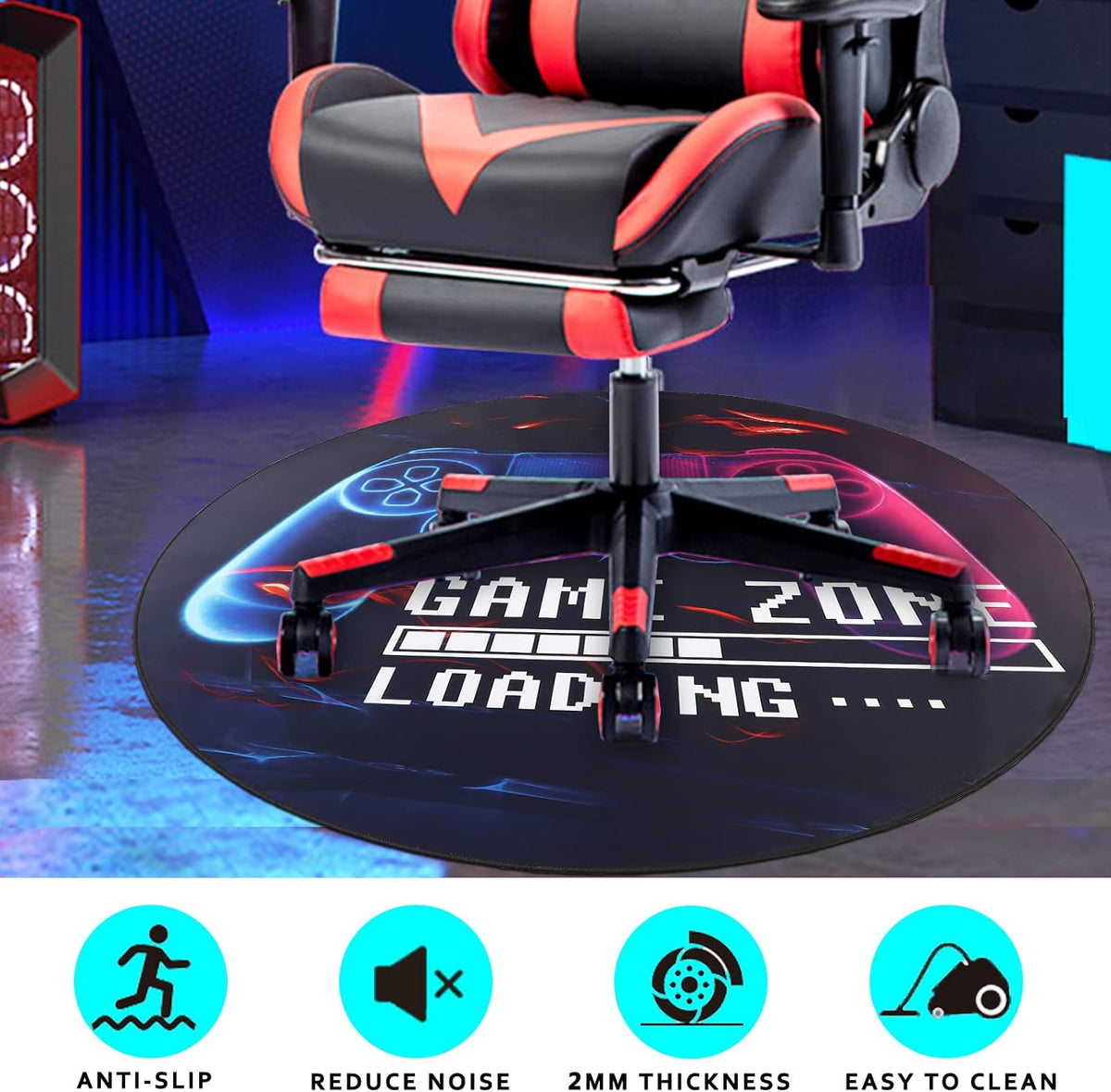 Yincimar Gaming Chair Mat for Hardwood Floor,Anti-Slip Floor Protector Game C...