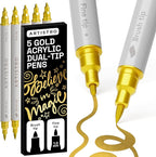 ARTISTRO 5 Gold Acrylic Paint Markers by ARTISTRO