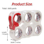 WELSTIK Packing Tape 660 Yards, 6 Pack 2 inch x 110 Yards Heavy Duty Clear - Image 2